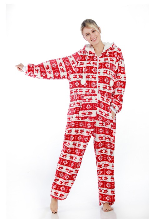 Printed Flannel Womens Jumpsuit