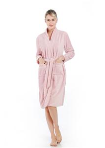 Solid Color Flannel Ladies Dressing Gown